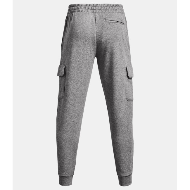 Joggingbroek heren UA Rival Fleece Cargo - Grijs Gemêleerd / Wit - Under Armour