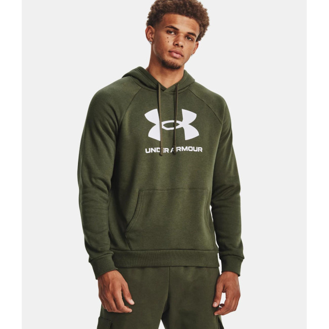 Fleece hoodie heren UA Rival Logo - Olijfgroen - Under Armour