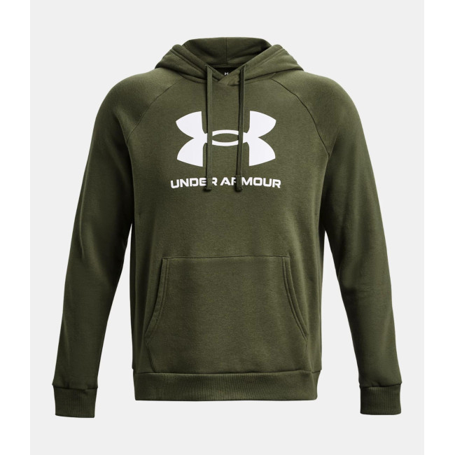 Hoodie polaire homme UA Rival Logo - Vert Olive - Under Armour