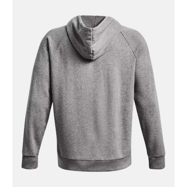 Hoodie polarowa męska UA Rival Logo - Szara Melanż / Biała - Under Armour