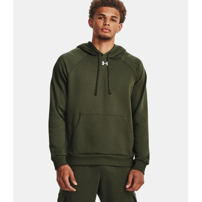 Hoodie polaire homme UA Rival - Vert Olive - Under Armour