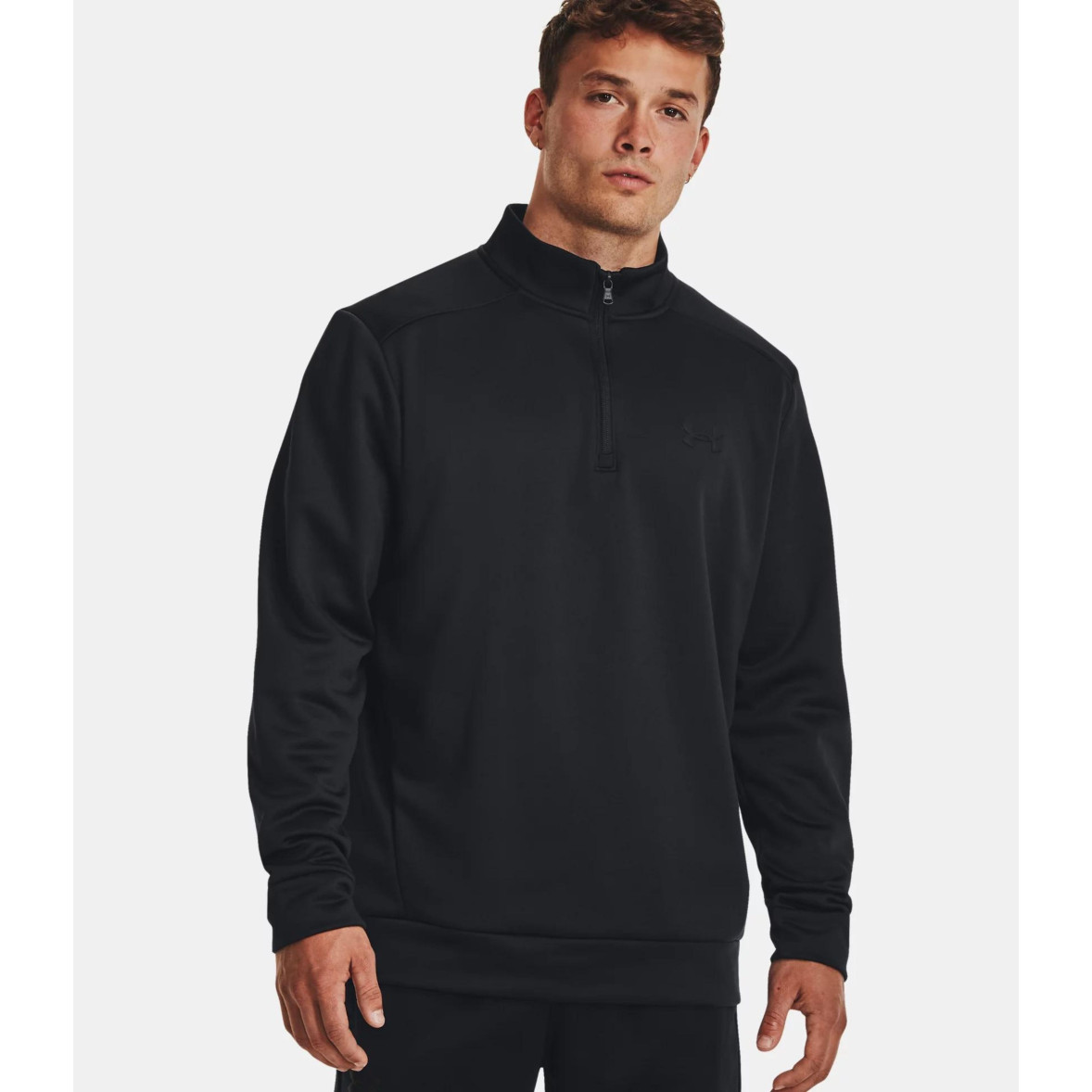 Felpa con cappuccio uomo Armour Fleece® ¼ Zip Nero Under Armour