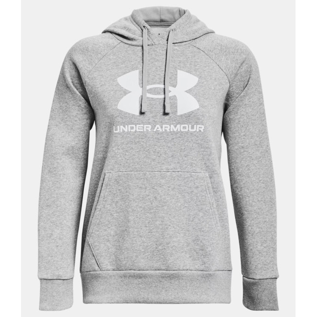Bluza z kapturem damska UA Rival Big Logo - Szara - Under Armour