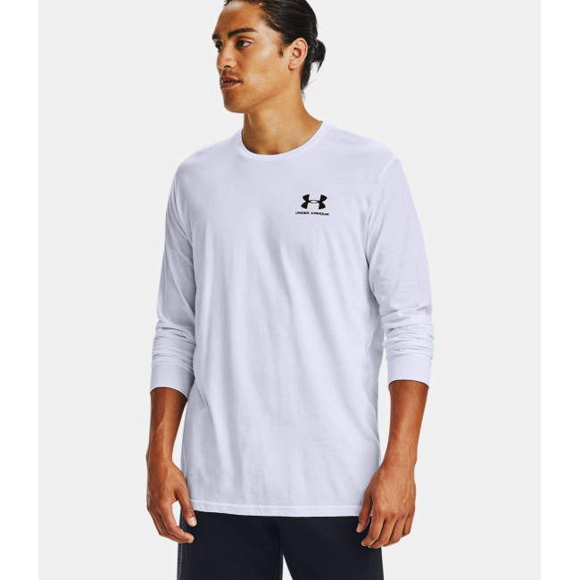 UA Sportstyle Langarm-Oberteil mit Logo auf der linken Brust - Weiß - Under Armour