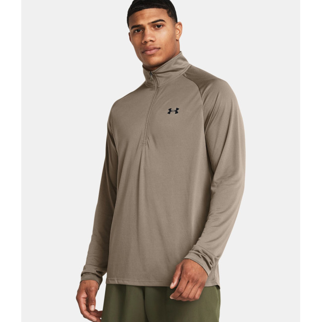 Longsleeve shirt met ½ rits UA Tech™ voor heren - Taupe - Under Armour