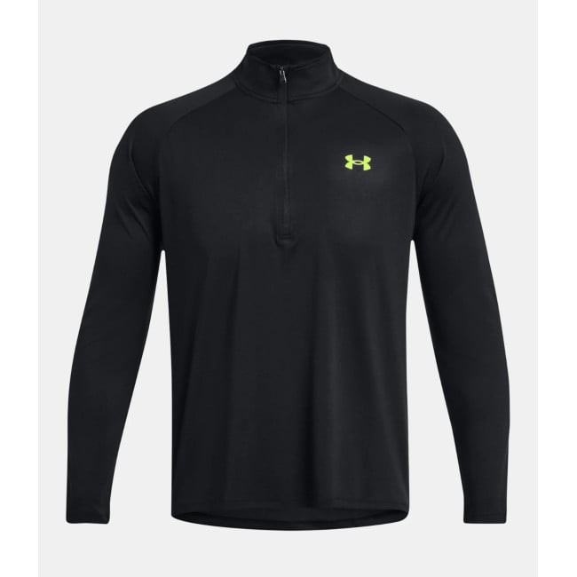 Longsleeve shirt met ½ rits UA Tech™ voor heren - Zwart / Geel - Under Armour