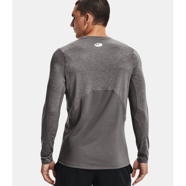 Aangesloten hoge kraag ColdGear® Armour top voor heren - Houtskool Grijs / Zwart - Under Armour