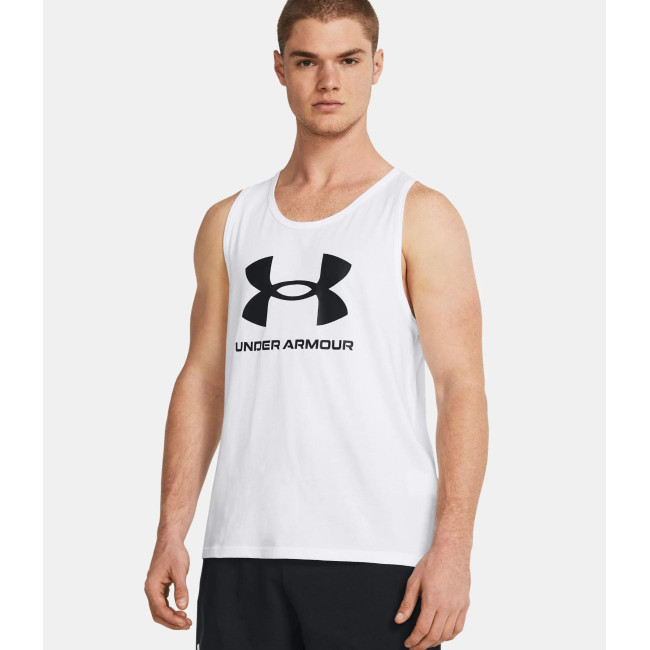 Koszulka bez rękawów męska UA Sportstyle Logo - Biała - Under Armour