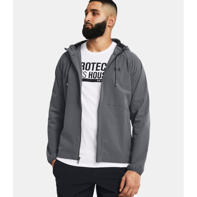 Wiatrówka męska UA Stretch Woven - Szary Antracyt - Under Armour