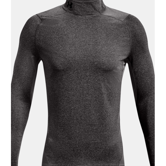 Dopasowana koszulka bazowa z wysokim kołnierzem ColdGear® Armour męska - Węglowy / Czarny - Under Armour