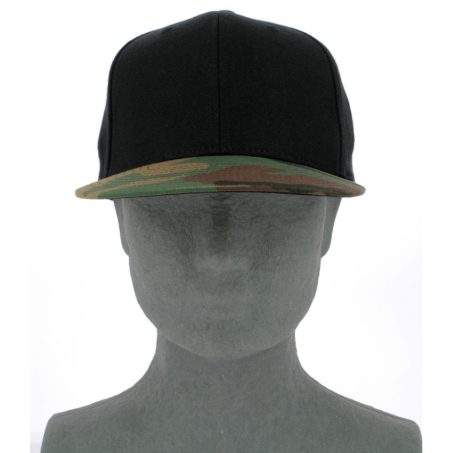 Czapka Classic Snapback 2-Tone Camo czarna/camo zielona - Flexfit