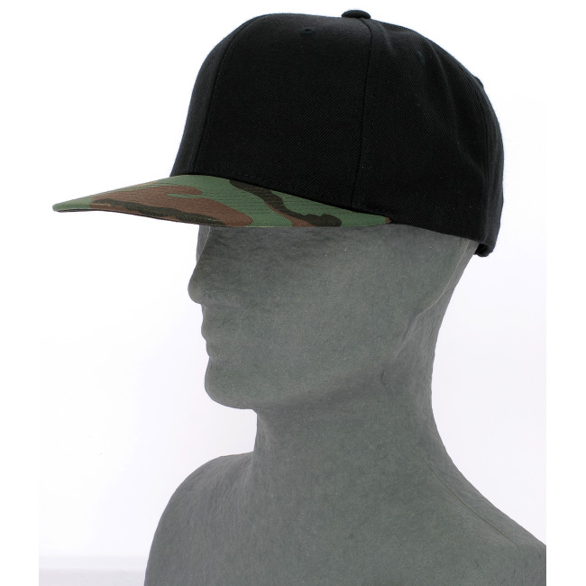 Czapka Classic Snapback 2-Tone Camo czarna/camo zielona - Flexfit