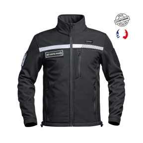 Giacca softshell con nastro HV e flap Sicurezza Privata Sécu-One - Nero - A10 Equipment
