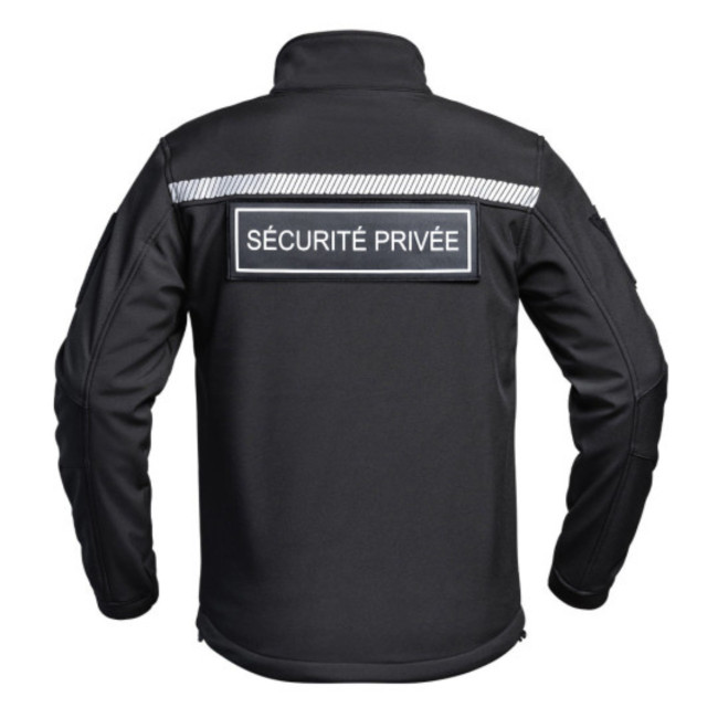 Veste Softshell Sécu-One HV-TAPE Sécurité Privée Noir - A10 Equipment