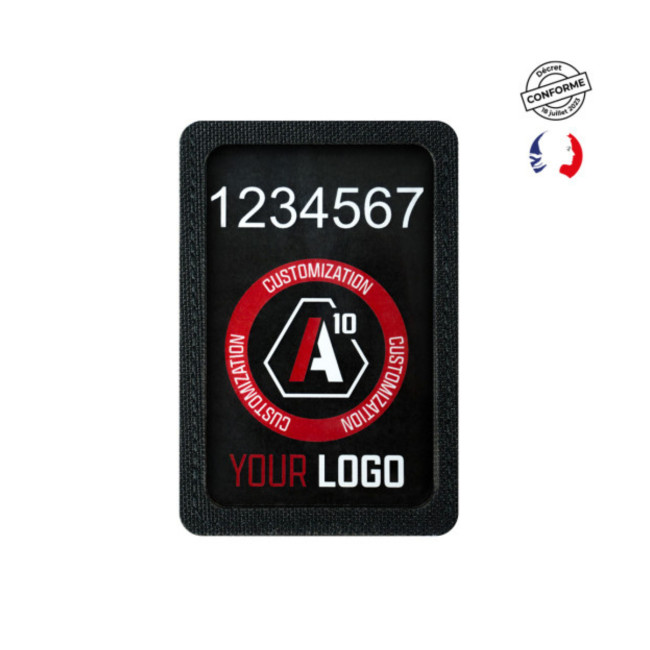 Porte numéro d'identification + logo velcro poitrine Sécu-One Noir - A10 Equipment