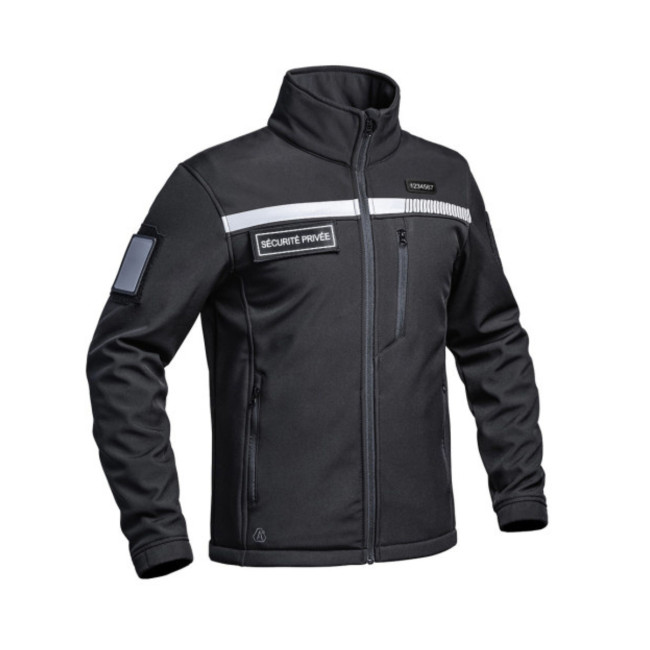 Softshell jas Sécu-One HV-TAPE Particuliere Beveiliging Zwart - A10 Equipment