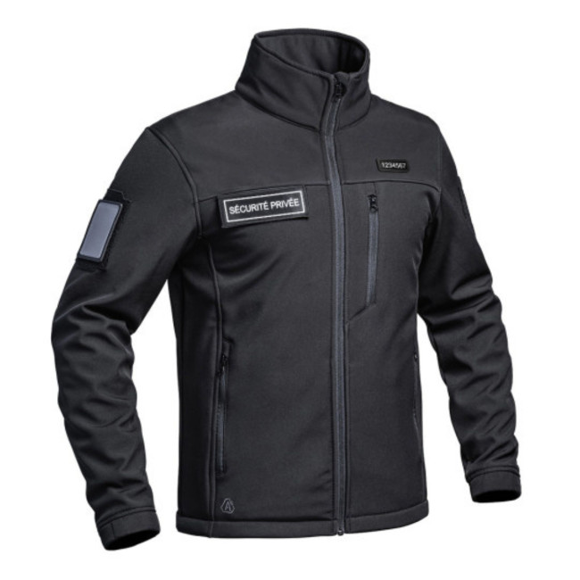 Softshell jas Sécu-One FLAP Particuliere Beveiliging Zwart - A10 Equipment