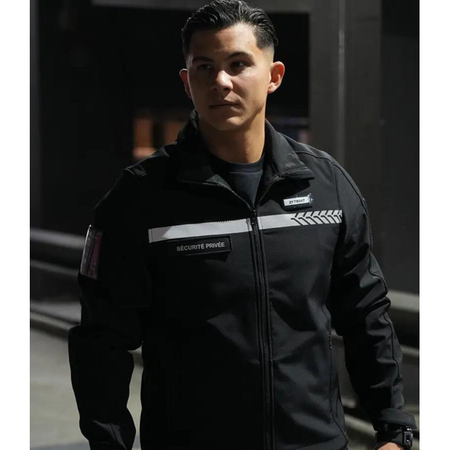 Softshell Particuliere Beveiliging met HV band Zwart - Safetek by GK