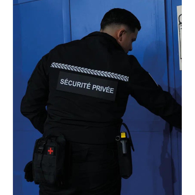 Softshell Sécurité Privée avec bande HV Noir - Safetek by GK