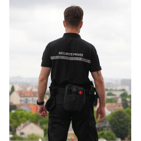 Polo krótki rękaw Ochrona prywatna czarna - Safetek by GK