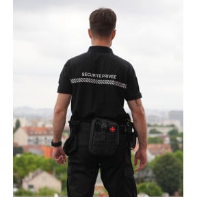 Polo manches courtes Sécurité privée noir - Safetek by GK