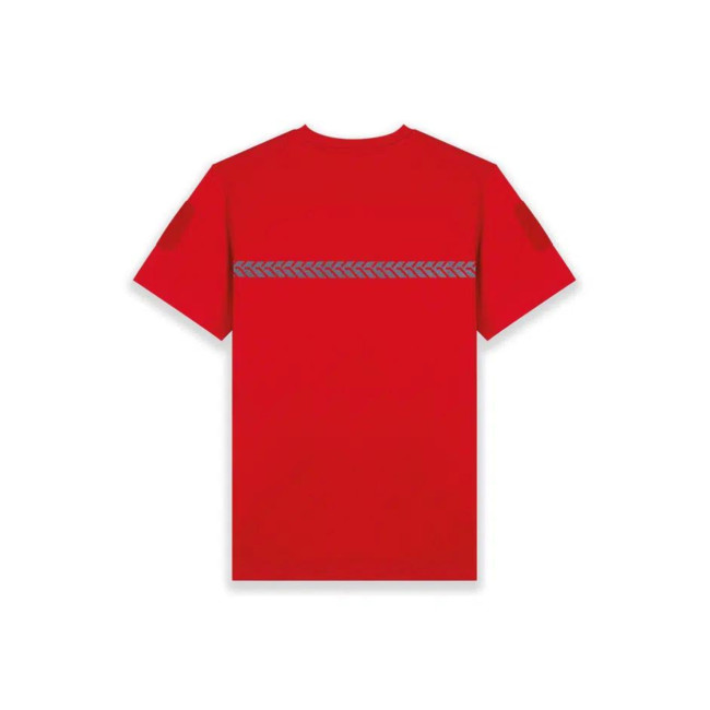 Tee Shirt 210g inscriptions et bande Sécurité Incendie Rouge - Safetek by GK