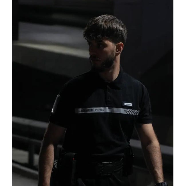 Polo manches courtes Sécurité privée noir - Safetek by GK