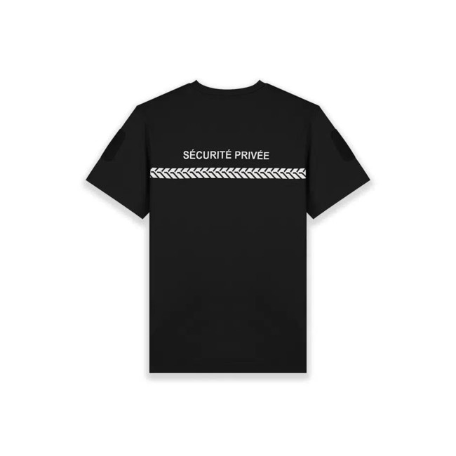 Tee Shirt 210g inscriptions et bande Sécurité Privée Noir - Safetek by GK
