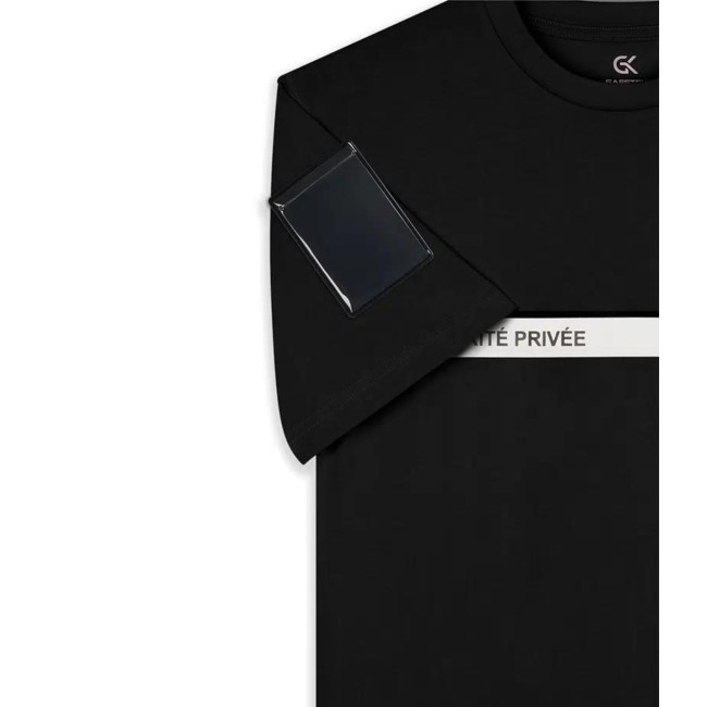 Tee Shirt 210g inscriptions et bande Sécurité Privée Noir - Safetek by GK