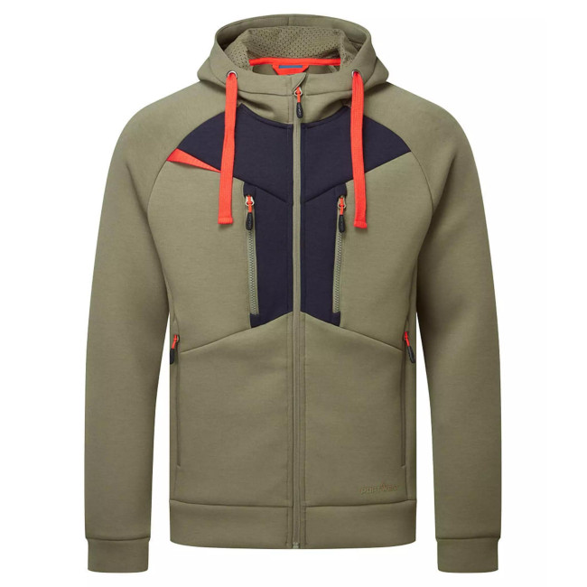 Sweat à capuche zippé DX4Vert Mousse - Portwest