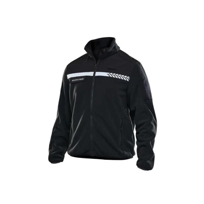 Fleece jas Particuliere Beveiliging met HV-band Zwart - Safetek by GK