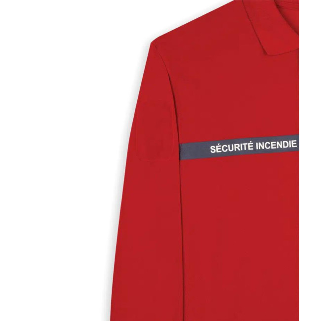 Polo manches longues Sécurité Incendie Rouge - Safetek by GK