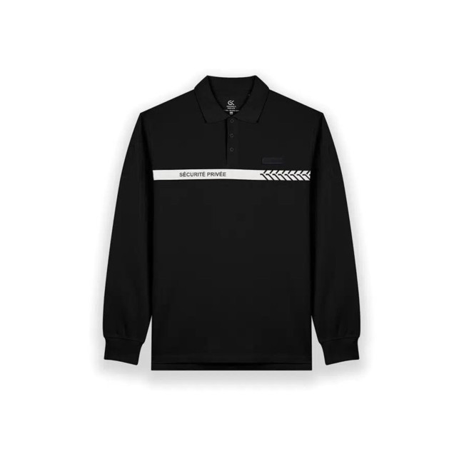 Polo lange mouwen Particuliere Beveiliging Zwart - Safetek by GK