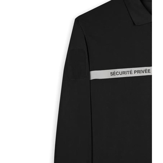Poloshirt Langarm Private Sicherheit Schwarz - Safetek by GK