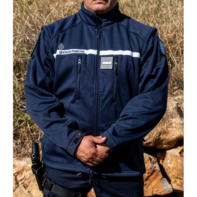 Blouson Softshell Gendarmerie 3 couches Marine manches amovibles -Patrol Equipement