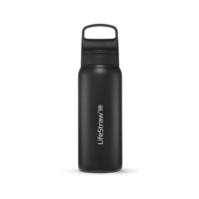 Butelka filtrująca ze stali nierdzewnej 650mL seria Go - Czarna - LifeStraw
