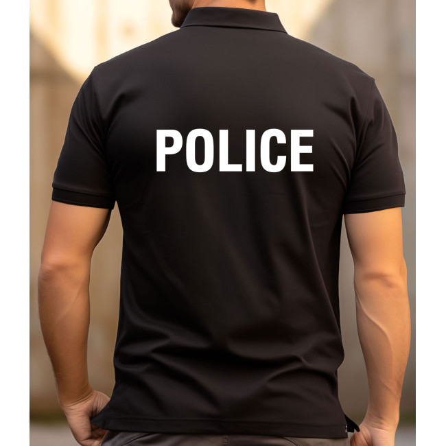Schwarzes Kurzarm-Poloshirt Polizei -Patrol Equipement