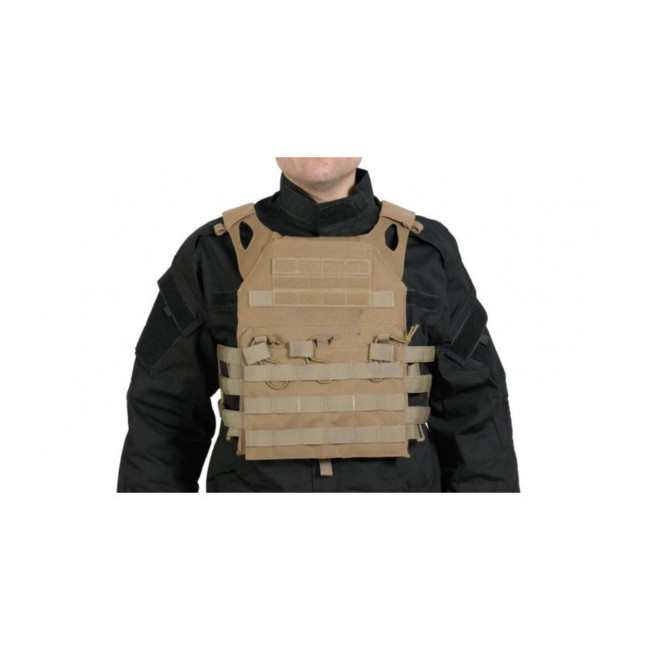 Gilet porte-plaque V18 + 2 plaques de protection Dummy - Tan - Delta Tactics