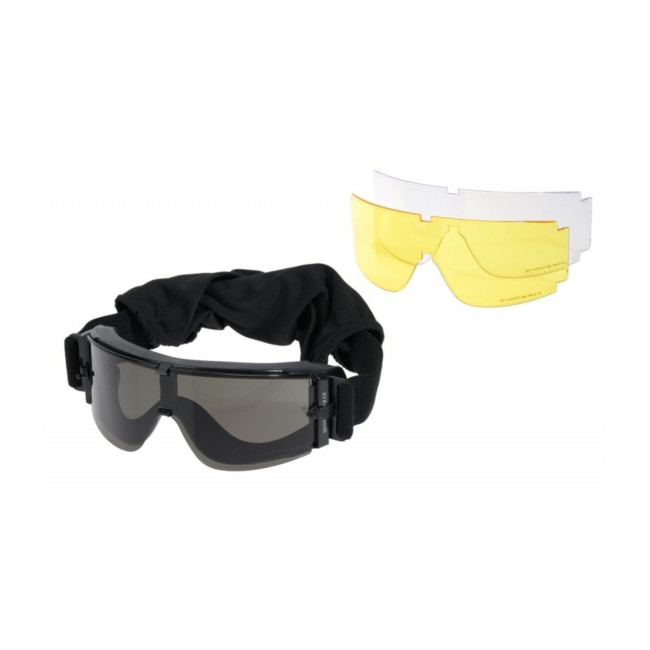 Lunettes avec 3 verres 800 colorés - Noir - Delta Tactics