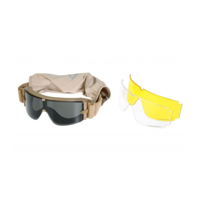 Lunettes avec 3 verres 800 colorés - Tan - Delta Tactics