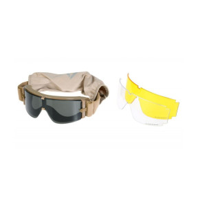 Lunettes avec 3 verres 800 colorés - Tan - Delta Tactics