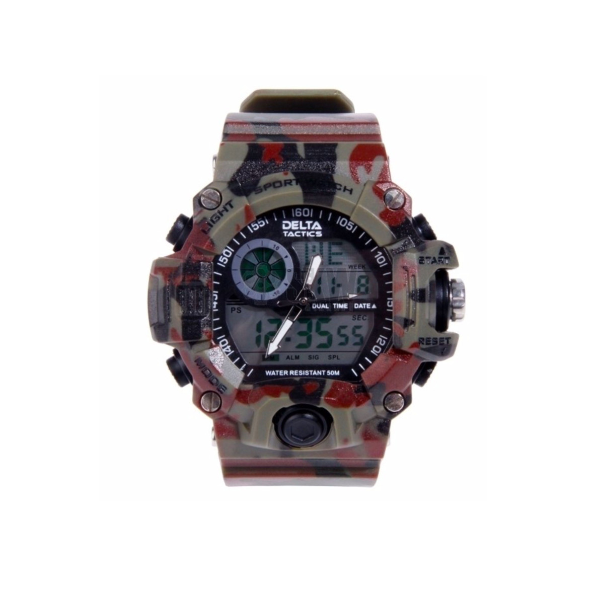 Taktische Analog- und Digitaluhr Camo Delta Tactics