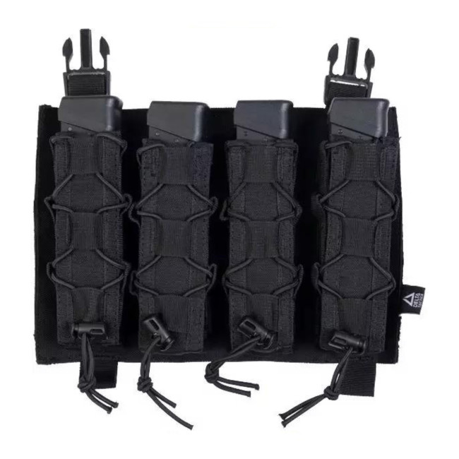 Panel Force z 4 uchwytami na magazynki SMG 9mm - Czarny - Delta Tactics