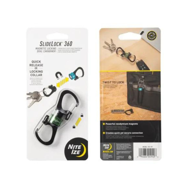 SlideLock® 360° Magnetischer Doppelkarabiner - Olive - nite ize