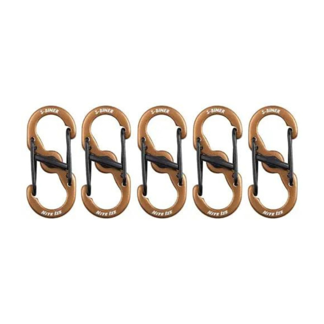 S-Biner® MicroLock® Aluminum - 5 Pack - Coyote - nite ize
