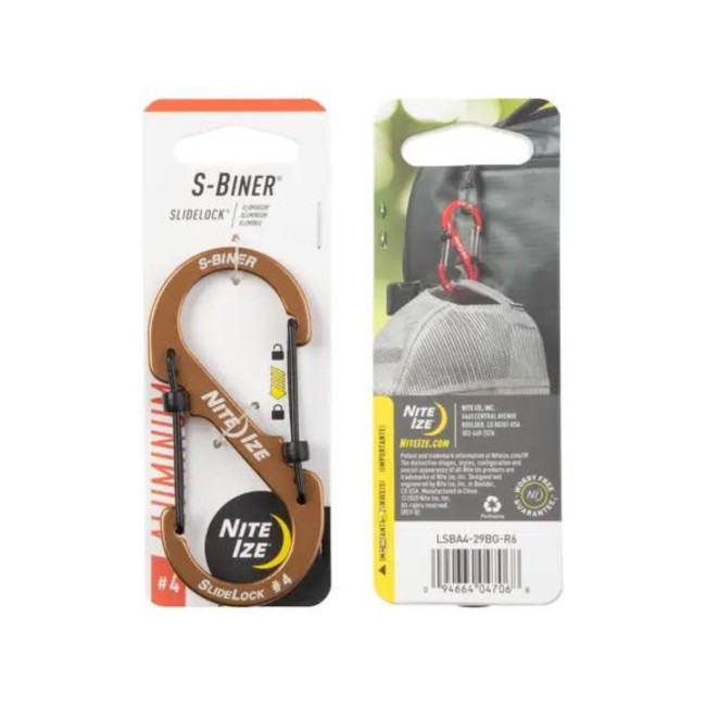 S-Biner® SlideLock® Aluminum 4 - Coyote - nite ize