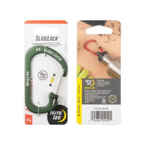 SlideLock® Carabiner Aluminum 4 - Olive - nite ize