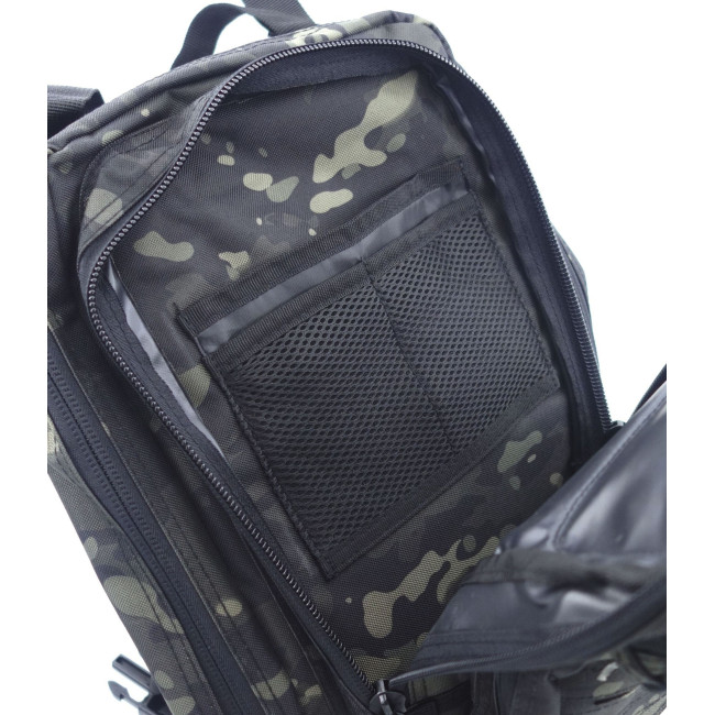 Sac à dos ASSAULT Pack Système MOLLE Découpe Laser 27L Camo Noir -Patrol Equipement