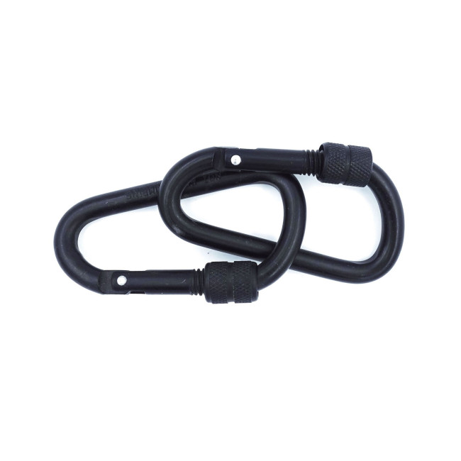 Lot de 2 mousquetons en aluminium 6 cm noir -Patrol Equipement