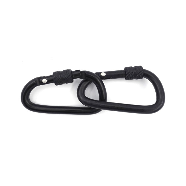 Zestaw 2 karabińczyków aluminiowych 6 cm czarny -Patrol Equipement